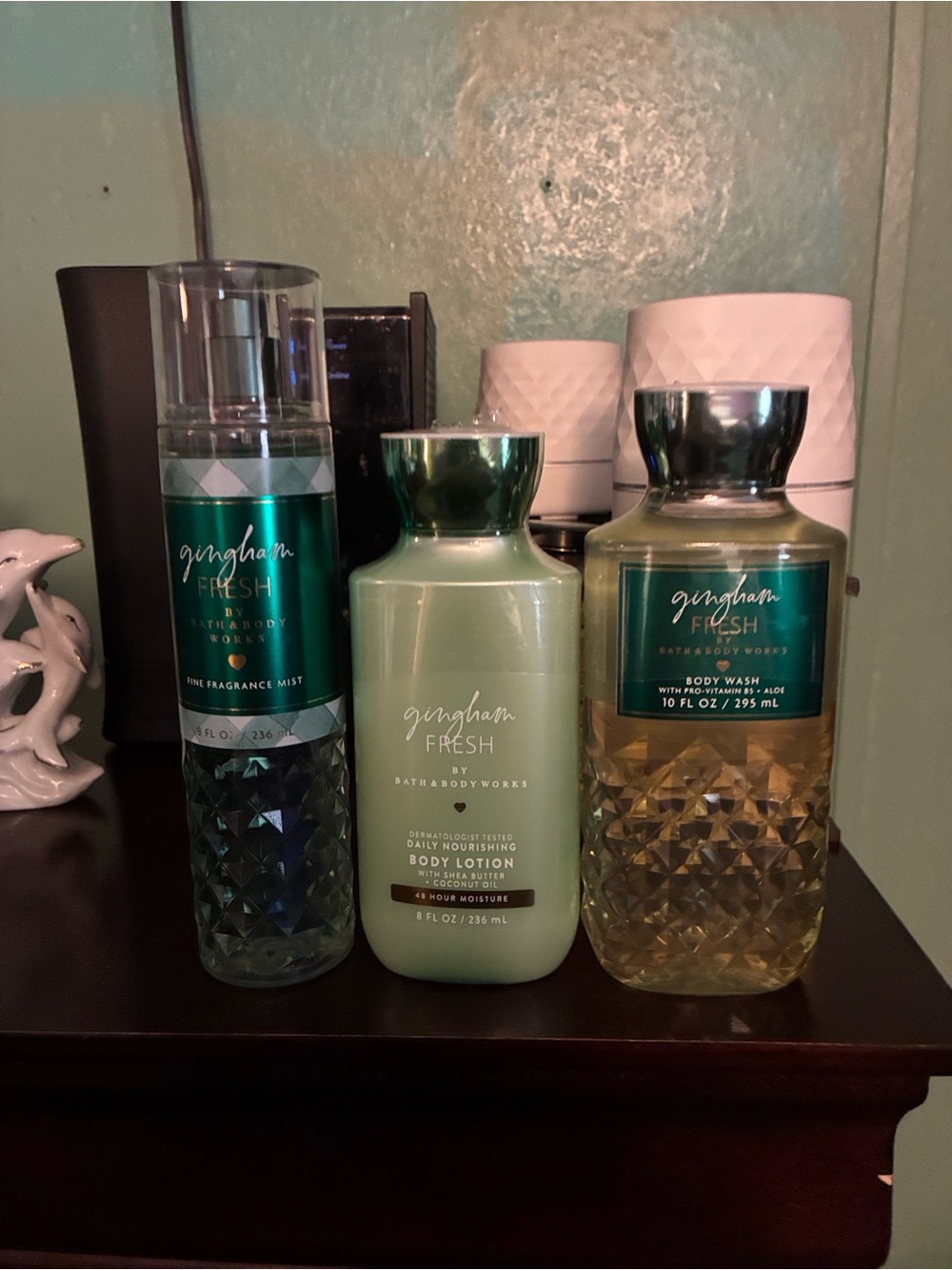 Bath & Body Works Gingham Fresh Body Wash, Lotion & Mist - Green